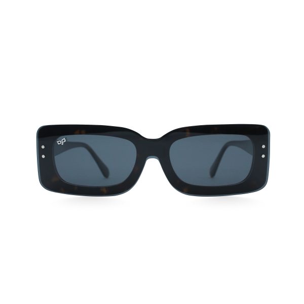 SQUARE OOG HANDMADE SHELL BROWN POLARISED CLIP ON - Image 4