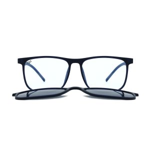 SQUARE GHOV HANDMADE BLACK BLUE POLARISED CLIP ON
