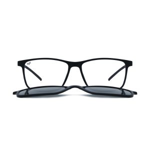 SQUARE GHOV HANDMADE BLACK POLARISED CLIP ON