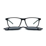 SQUARE GHOV HANDMADE BLACK GREEN POLARISED CLIP ON