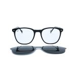 ROUND OOG HANDMADE BLACK POLARISED CLIP ON