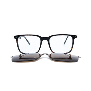 SQUARE OOG HANDMADE BROWN SHELL POLARISED CLIP ON