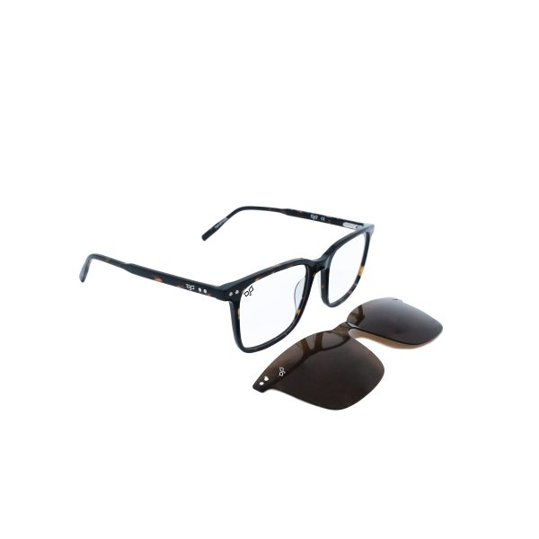 SQUARE OOG HANDMADE BROWN SHELL POLARISED CLIP ON - Image 2