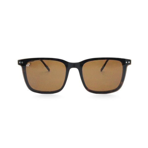 SQUARE OOG HANDMADE BROWN SHELL POLARISED CLIP ON - Image 4
