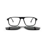 OVAL ONCE HANDMADE BLACK POLARISED CLIP ON