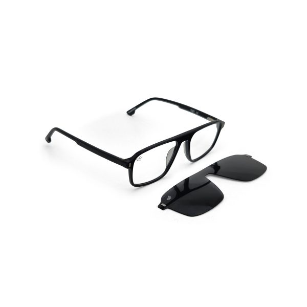 OVAL ONCE HANDMADE BLACK POLARISED CLIP ON - Image 2