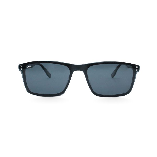SQUARE OOG HANDMADE BLACK POLARISED CLIP ON - Image 4