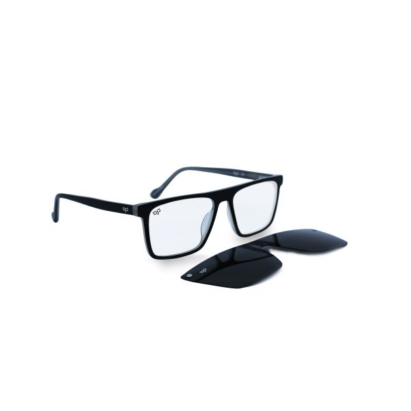 OVAL OOG HANDMADE BLACK POLARISED CLIP ON - Image 2