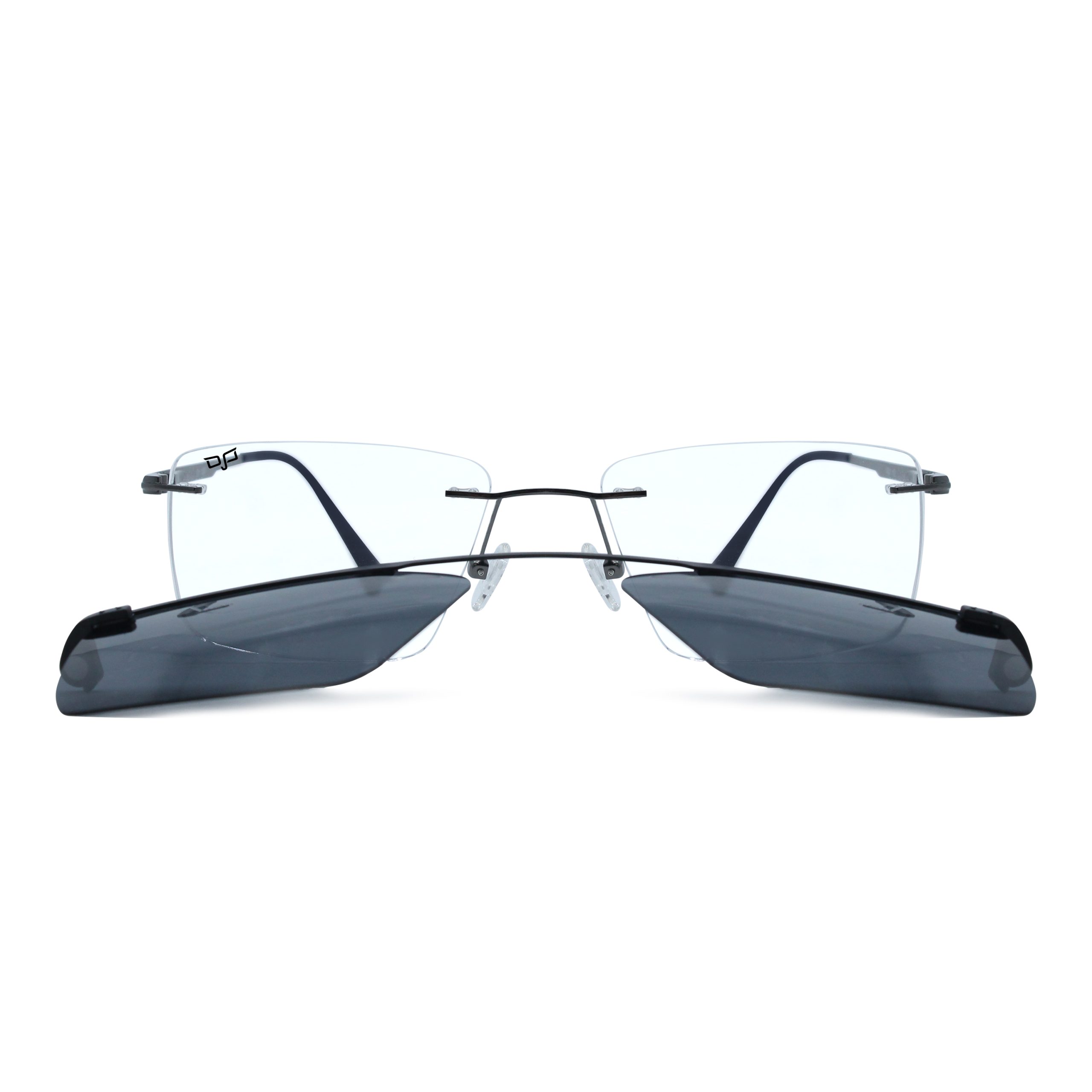 38OSP50112-A.jpg SQUARE MAKA SILVER POLARISED CLIP ON - Image 1