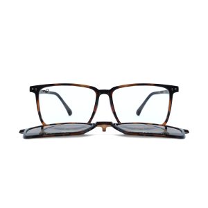 SQUARE MAKA SHELL BROWN POLARISED CLIP ON