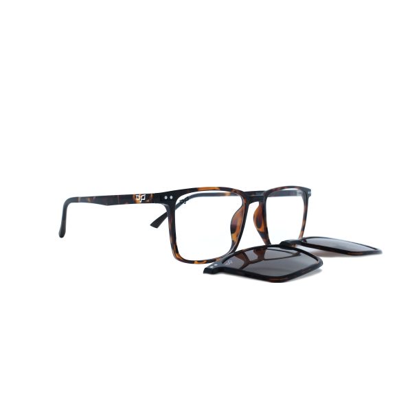 SQUARE MAKA SHELL BROWN POLARISED CLIP ON - Image 2