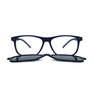 SQUARE GHOV HANDMADE BLACK BLUE POLARISED CLIP ON