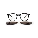 ROUND ONCE HANDMADE SHELL BROWN POLARISED CLIP ON