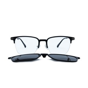SQUARE ONCE BLACK GOLD ULTEM TITANIUM POLARISED CLIP ON