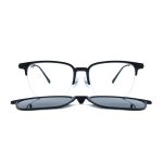 SQUARE ONCE BLACK SILVER ULTEM TITANIUM POLARISED CLIP ON