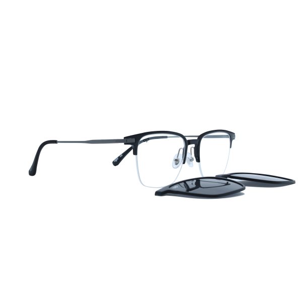 SQUARE ONCE BLACK SILVER ULTEM TITANIUM POLARISED CLIP ON - Image 2