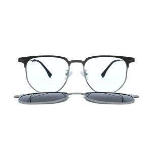 SQUARE MAKA SILVER POLARISED CLIP ON