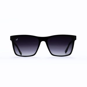SQUARE HANDMADE SUNGLASSES WITH GREEN POLARISED LENSES