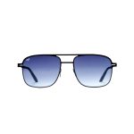 SQUARE STAINLESS STEEL SCREW LESS BLACK FRAME AND BLUE LENSES