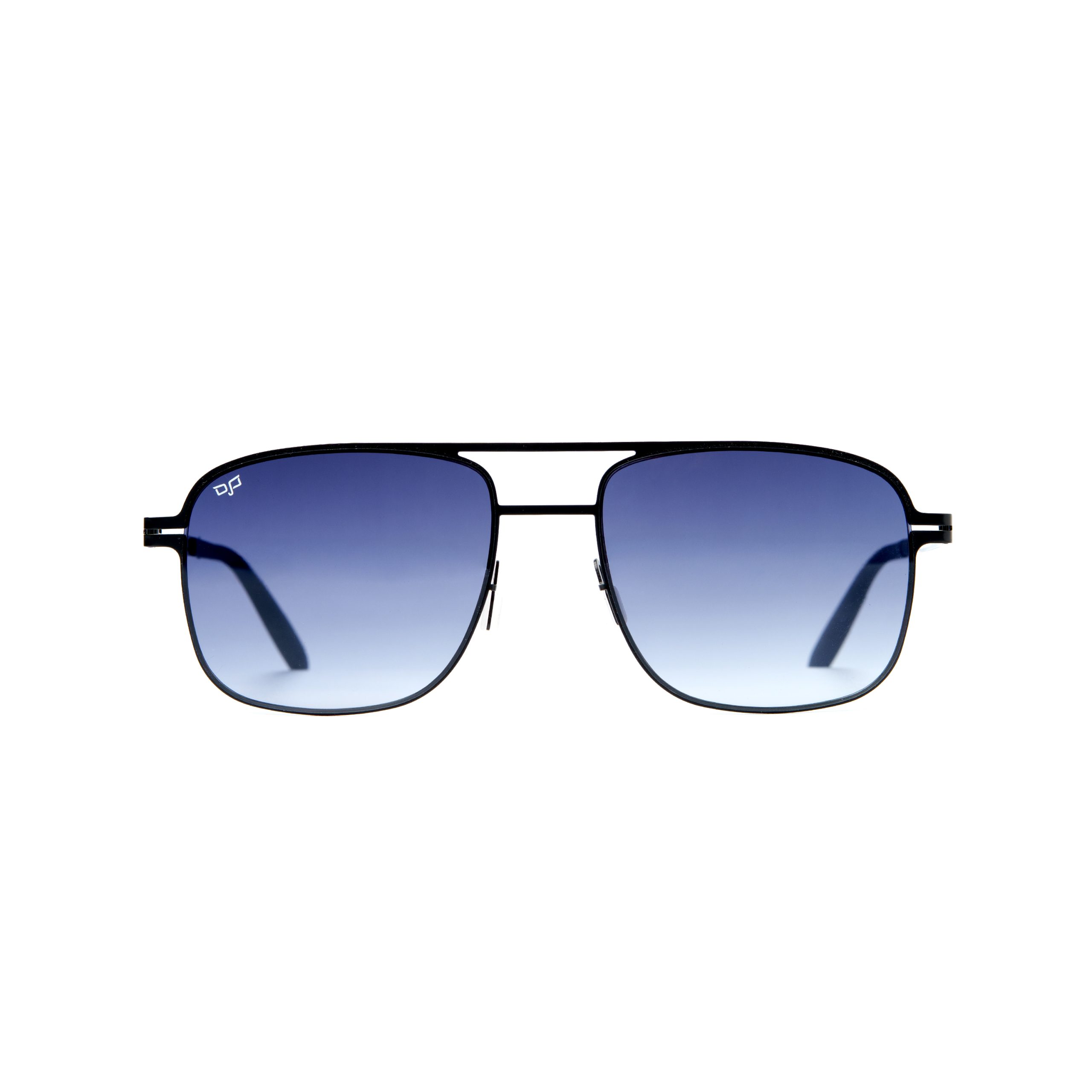 39OEV52340-A.jpg SQUARE STAINLESS STEEL SCREW LESS BLACK FRAME AND BLUE LENSES - Image 1