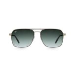 SQUARE STAINLESS STEEL SCREW LESS GOLD FRAME AND GREEN LENSES