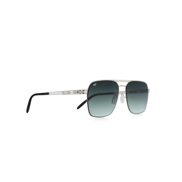 SQUARE STAINLESS STEEL SCREW LESS GOLD FRAME AND GREEN LENSES - Image 2