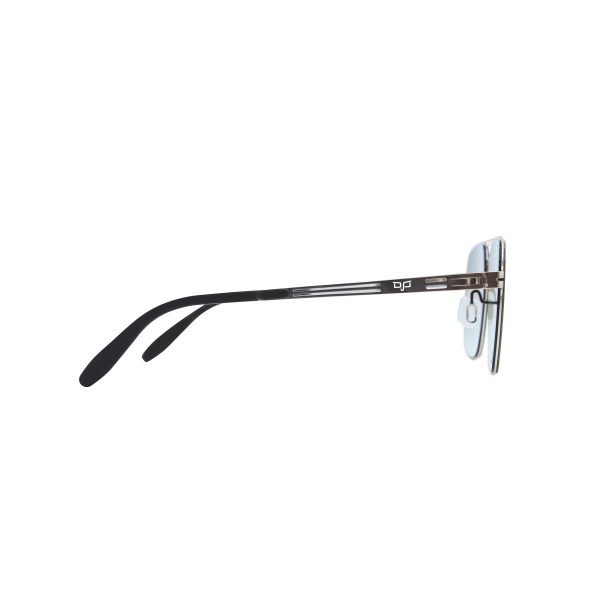 SQUARE STAINLESS STEEL SCREW LESS GOLD FRAME AND GREEN LENSES - Image 3