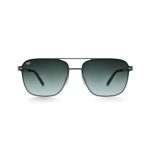 SQUARE STAINLESS STEEL SCREW LESS SILVER FRAME AND GREEN LENSES