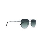 SQUARE STAINLESS STEEL SCREW LESS SILVER FRAME AND GREEN LENSES - Image 2