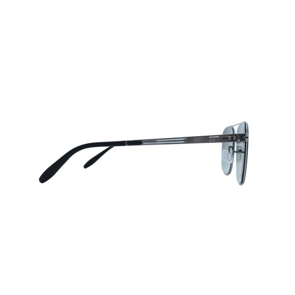 SQUARE STAINLESS STEEL SCREW LESS SILVER FRAME AND GREEN LENSES - Image 3