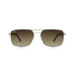 SQUARE STAINLESS STEEL SCREW LESS GOLD FRAME AND BROWN LENSES