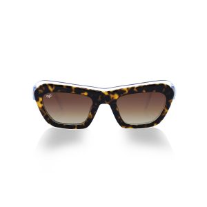 CAT EYE MASO SHELL BROWN CLEAR POLARISED HANDMADE