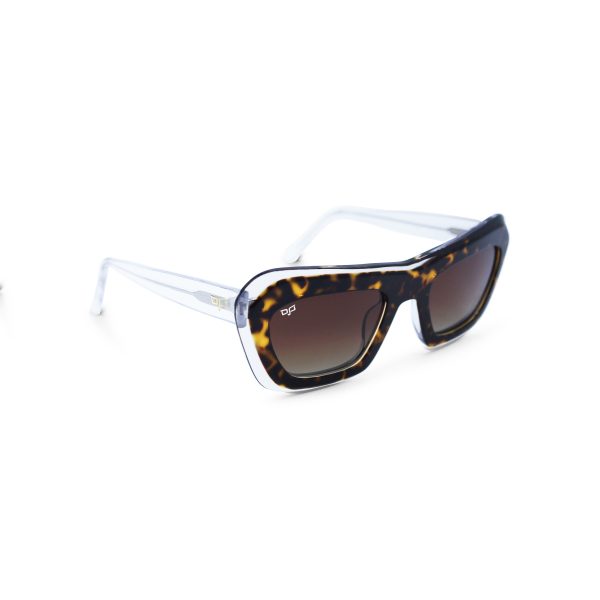 CAT EYE MASO SHELL BROWN CLEAR POLARISED HANDMADE - Image 2