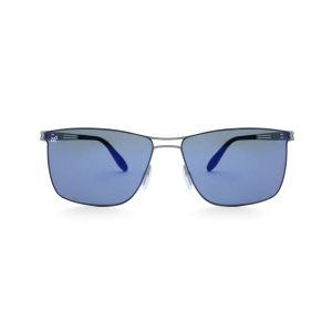 SQUARE LYLYGRAD STAINLESS STEEL SCREW LESS SILVER BLUE POLARISED