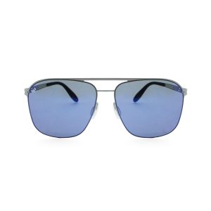 SQUARE LYLYGRAD STAINLESS STEEL SCREW LESS SILVER BLUE  POLARISED