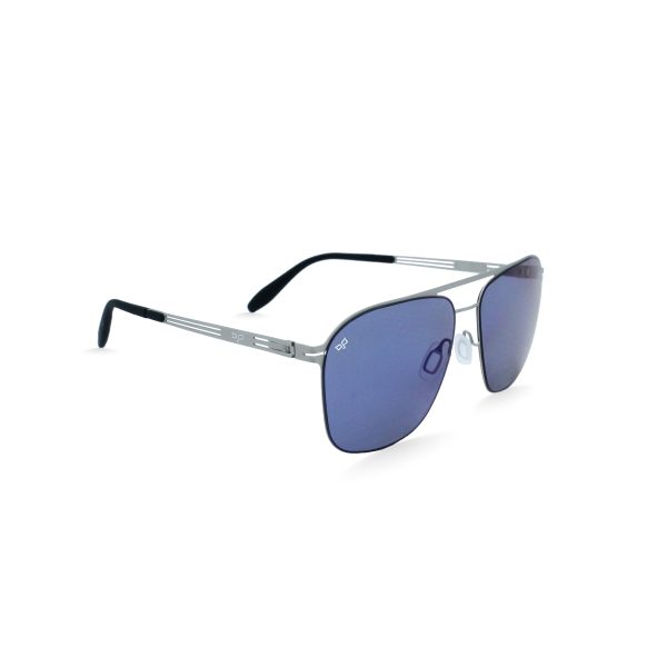 SQUARE LYLYGRAD STAINLESS STEEL SCREW LESS SILVER BLUE  POLARISED - Image 2