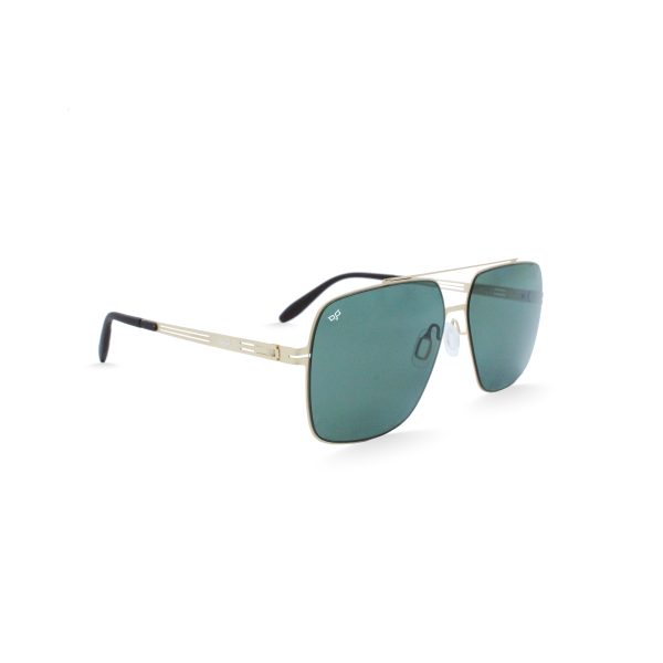 SQUARE LYLYGRAD STAINLESS STEEL SCREW LESS GOLD GREEN POLARISED - Image 2