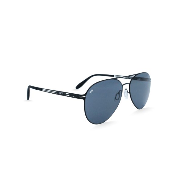 AVIATORS LYLYGRAD STAINLESS STEEL SCREW LESS GUN BLACK POLARISED - Image 2