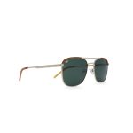 SQUARE GOLD FRAME AND TEMPLES WITH GREEN POLARISED LENSES - Image 2