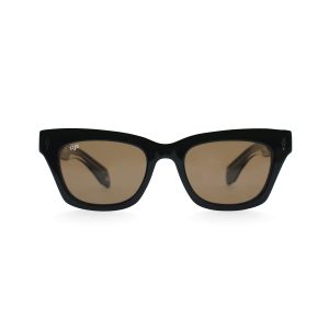 SQUARE OLLO BLACK BROWN POLARISED HANDMADE